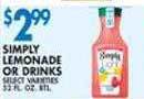 Associated Simply lemonade or drinks offer