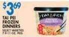 Associated Tai pei frozen dinners offer