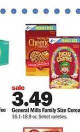 Meijer General mills family size cereal offer