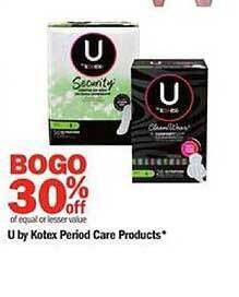 Meijer U by kotex period care products offer