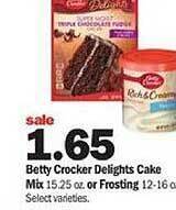 Meijer Betty crocker delights cake mix or frosting offer