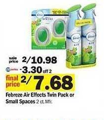 Meijer Febreze air effects twin pack or small spaces offer
