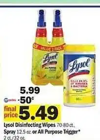 Meijer Lysol disinfecting wipes, spray or all purpose trigger offer