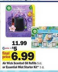 Meijer Air wick scented oil refills or essential mist starter kit offer