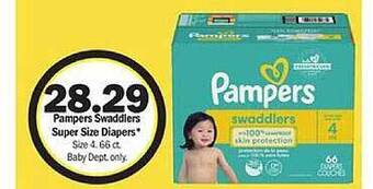 Meijer Pampers swaddlers super size diapers offer