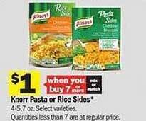 Meijer Knorr pasta or rice sides offer