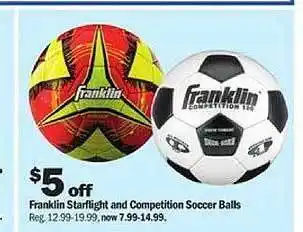 Meijer Franklin starflight and competition soccer balls offer