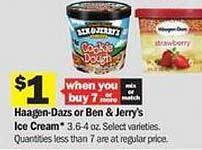 Meijer Haagen-dazs or ben & jerry's ice cream offer