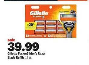 Meijer Gillette fusion5 men's razor blade refills offer