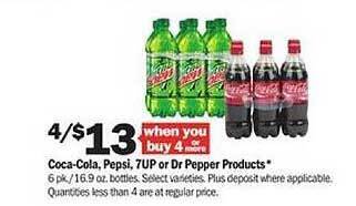 Meijer Coca-cola, pepsi, 7up or dr pepper products offer