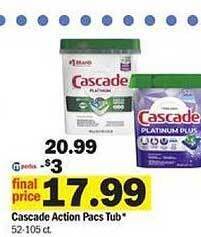 Meijer Cascade action pacs tub offer