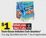 Meijer Trans-ocean imitation crab snackers offer