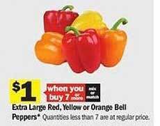Meijer Extra large red, yellow or orange bell peppers offer