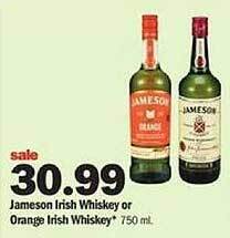 Meijer Jameson irish whiskey or orange irish whiskey offer