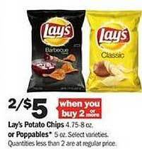 Meijer Lay's potato chips or poppables offer