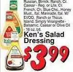 Trade Fair Supermarket Ken's salad dressing offer
