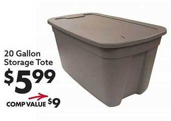 Big Lots 20 gallon storage tote offer
