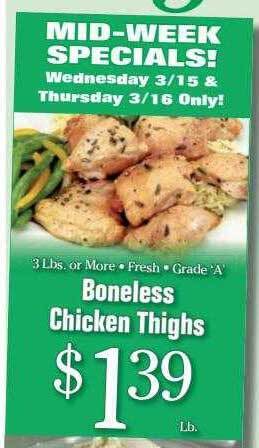 Morton Williams Boneless chicken thighs offer