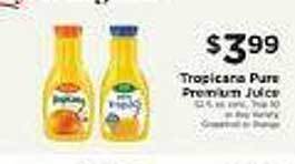 ShopRite Tropicana pure premium juice offer