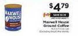 ShopRite Maxwell house ground coffee offer