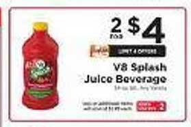 ShopRite V8 splash juice beverage offer