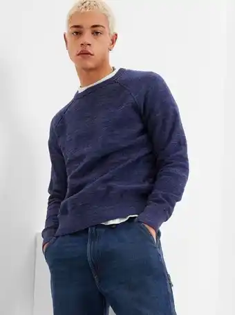Gap Slub cotton raglan crewneck sweater offer