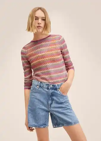 Mango Striped openwork knit sweater offer