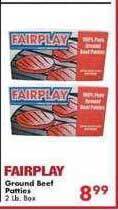 Fairplay Fairplay ground beef patties offer