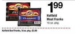 ACME Hatfield meat franks offer