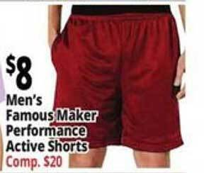 Ocean State Job Lot Men's famous maker performance active shorts offer