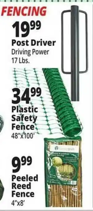 Ocean State Job Lot Post driver plastic safety fence peeled reed fence offer