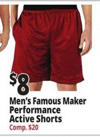 Ocean State Job Lot Men's famous maker performance active shorts offer