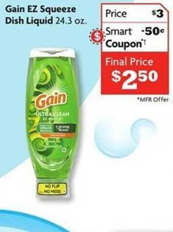 Family Dollar Gain ez squeeze dish liquid offer