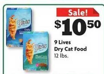 Family Dollar 9 lives dry cat food offer