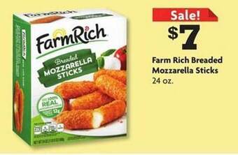 Family Dollar Farm rich breaded mozzarella sticks offer