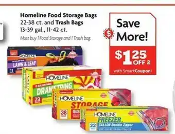 Family Dollar Homeline food storage bags and trash bags offer