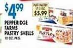 Associated Pepperidge farms pastry shells offer