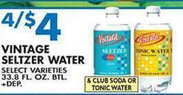 Associated Vintage seltzer water offer