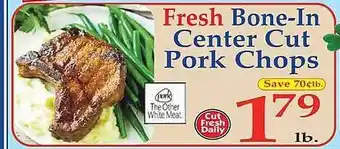 Market Basket Fresh bone-in center cut pork chops offer