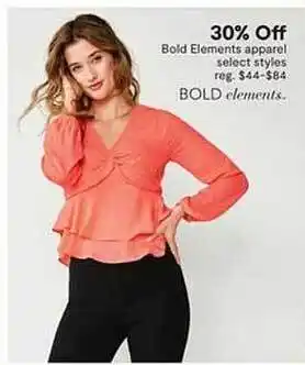 JC Penney Bold elements apparel select styles offer