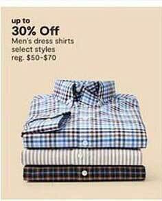 JC Penney Men's dress shirts select styles offer
