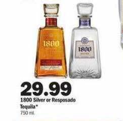 Meijer 1800 silver or reposado tequila offer