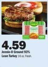 Meijer Jennie-o ground 93% lean turkey offer