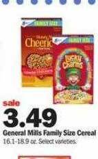 Meijer General mills family size cereal offer