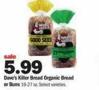 Meijer Dave's killer bread organic bread or buns offer