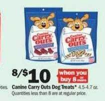 Meijer Canine carry outs dog treats offer