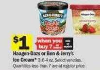 Meijer Haagen-dazs or ben & jerry's ice cream offer