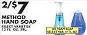 Met Foodmarkets Method hand soap offer