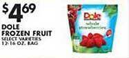 Met Foodmarkets Dole frozen fruit offer