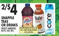 Met Foodmarkets Snapple teas or drinks offer